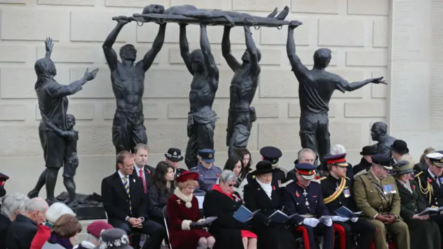 Prince Harry joins others to attend The Armistice Day Service at The National Memorial Arboretum