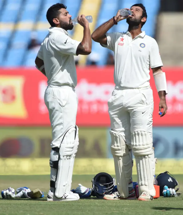 Murali Vijay (L) and Cheteshwar Pujara