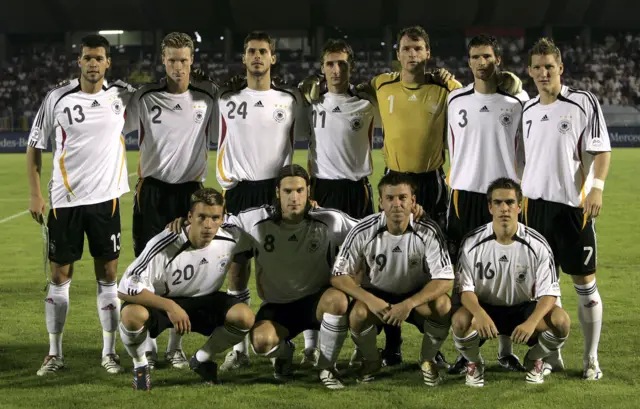 Germany team before Euro 2008 qualifier with San Marino