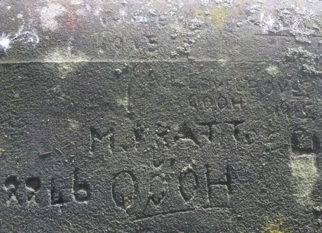 Stonework with the names of Pratt and Lovegrove