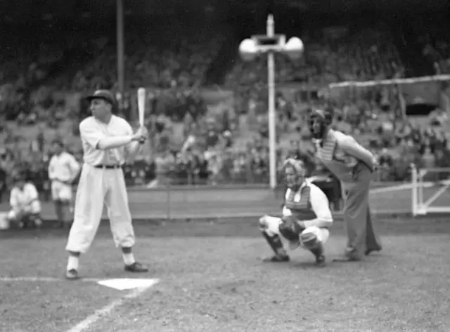 Canada-United States servicemen’s baseball game at Wembley Stadium, London, England, 3 August 1942.