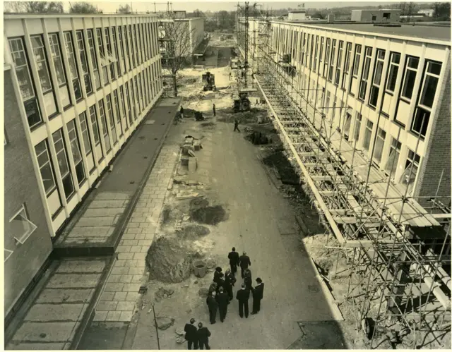 Black and white photo of in Stevenage from the early 1950s.
