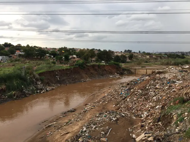 Flood water in Johannesburg, South Africa