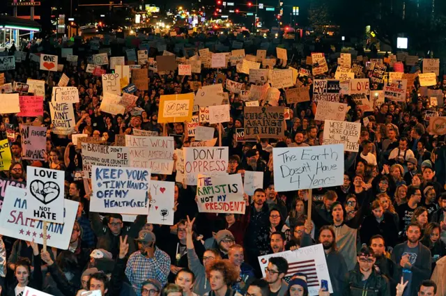 Crowds in Denver, Colorado