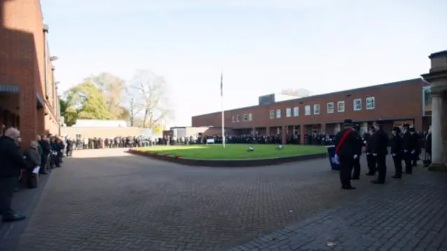 Northamptonshire Police holding a remembrance service at Wootton Hall.
