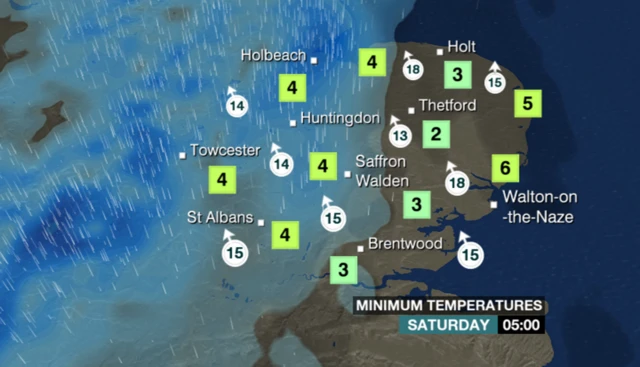 Weather map for Saturday