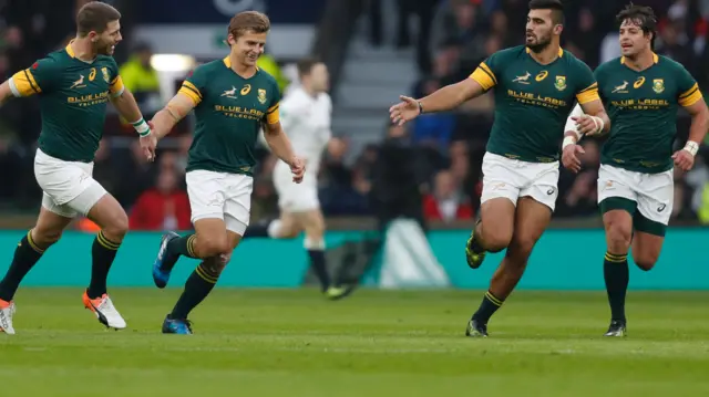 Pat Lambie celebrates