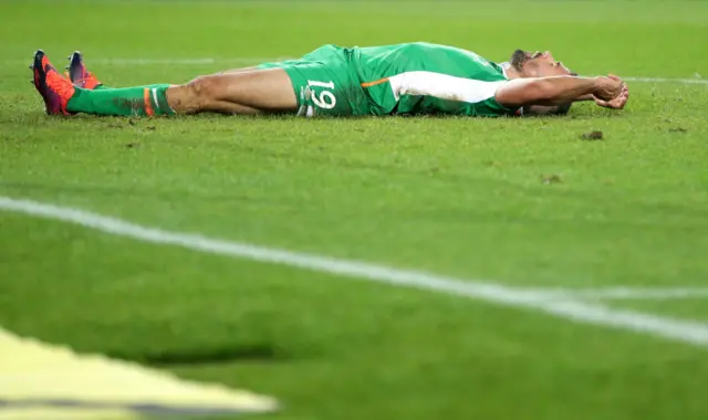 Jon Walters of Ireland reacts