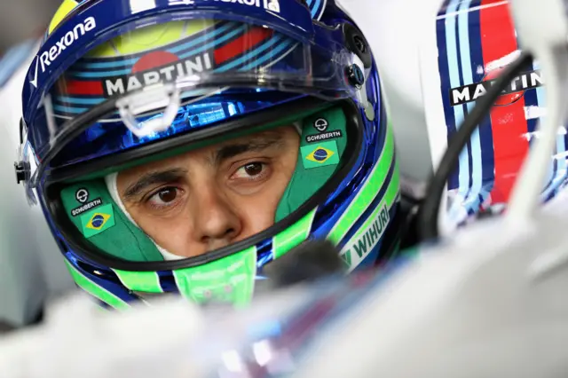 Felipe Massa in the garage