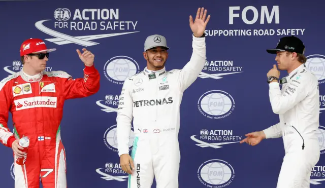 Hamilton, Rosberg and Raikkonen