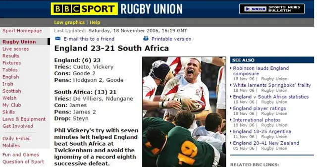 BBC website in 2006