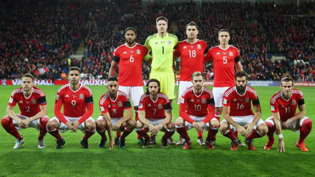 The Wales team pose