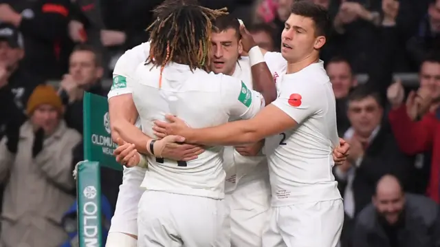 Jonny May celebrates