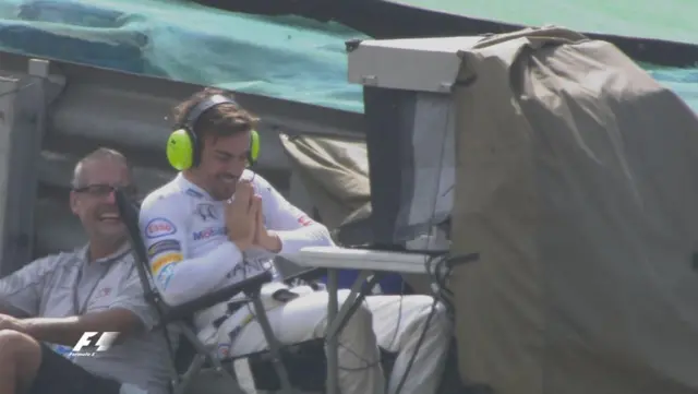 Alonso has a go at operating the camera