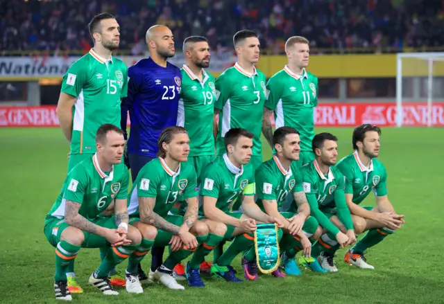 Ireland team line-up pre-match