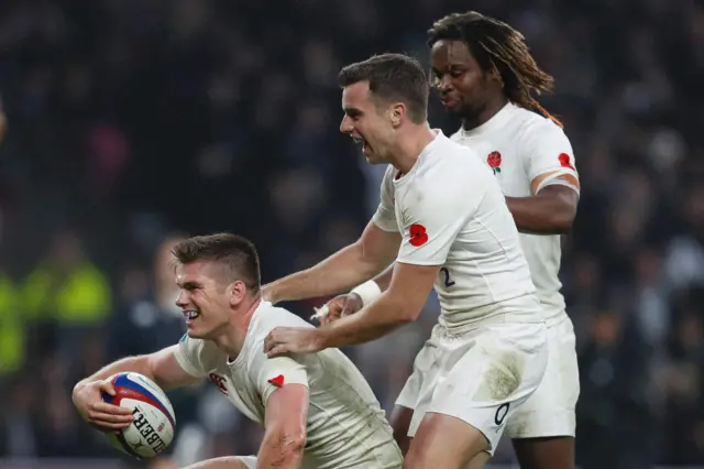 Owen Farrell celebrates