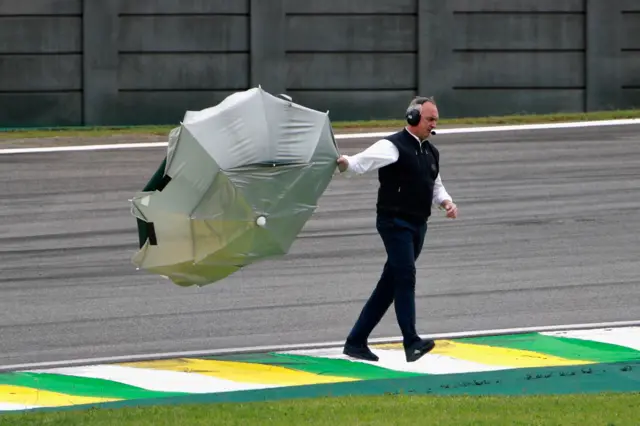 The umbrella is removed