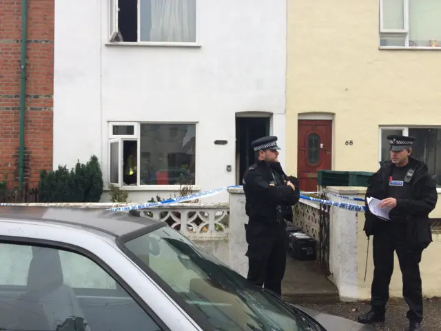 Police guard scene