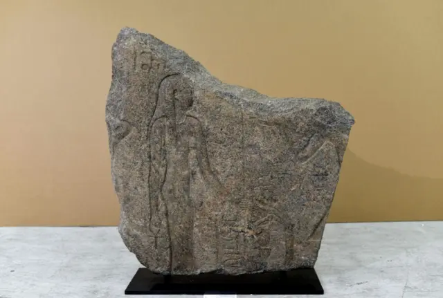 is handout picture released on November 14, 2016 by the Office of the Public Prosecutor of Geneva shows a stela stolen thirty years ago in the temple of Behbeit El-Hegara, near the city of Mansourah in the Nile Delta in Egypt.