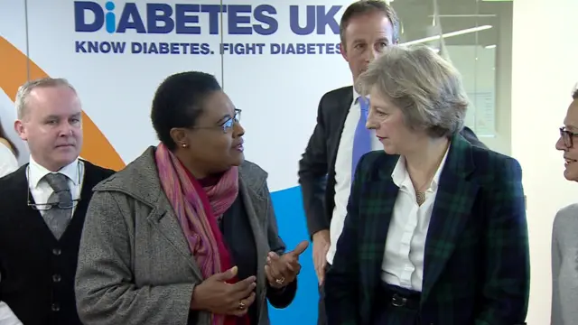 Theresa May at Diabetes UK office