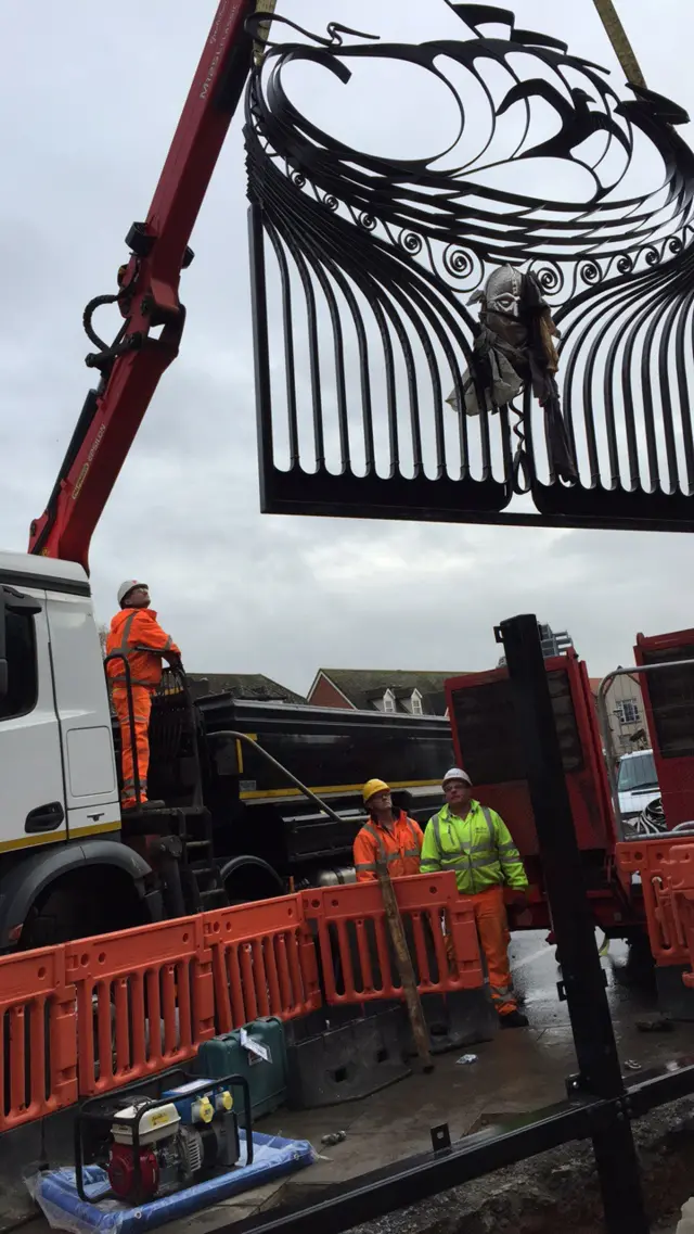 Screen being lowered