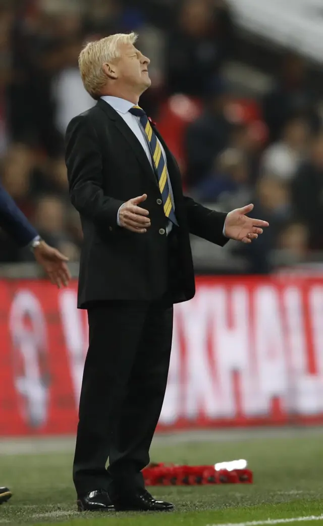 Scotland head coach Gordon Strachan grimaces