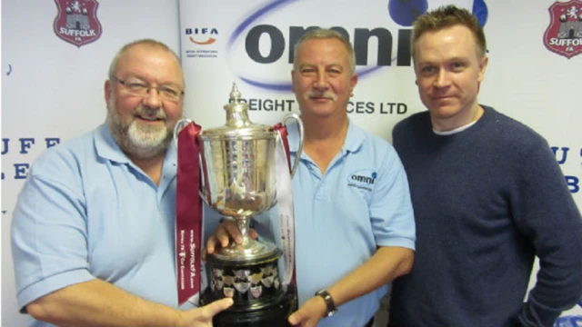 Shaun Ruddock, Andy Wilding and Graeme Mac with Suffolk Premier Cup