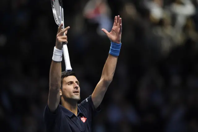 Novak Djokovic celebrates