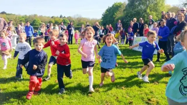 Children running