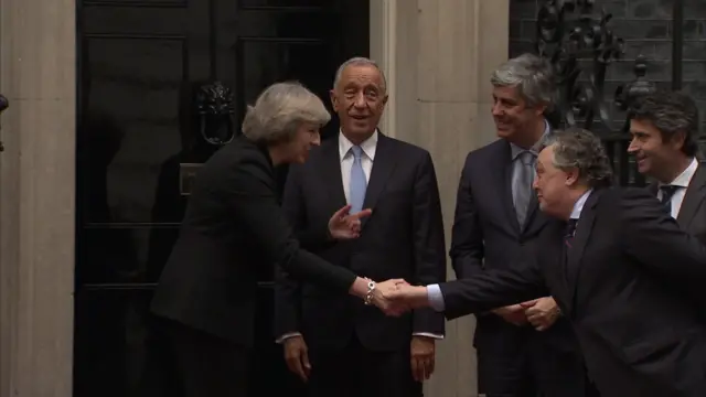 Theresa May meets Portuguese PM Marcelo Rebelo de Sousa and his delegation