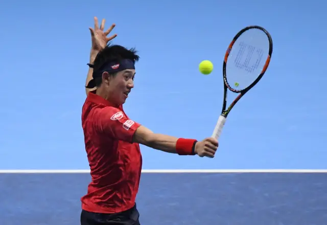 Kei Nishikori in action