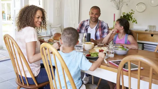 A family eating