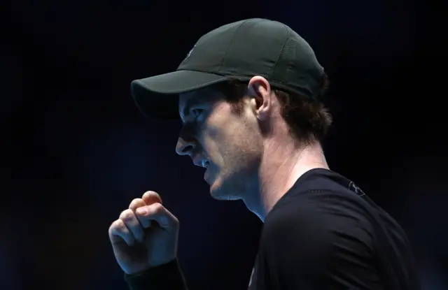Andy Murray of Great Britain reacts