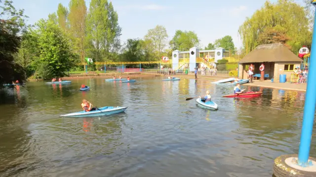 The lake at Wicksteed Park