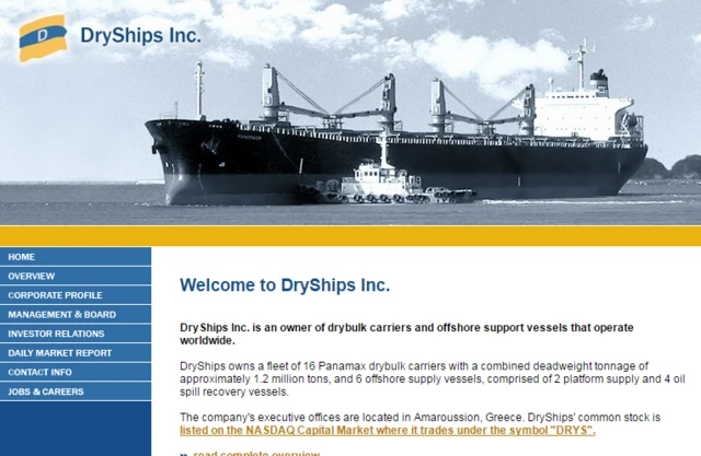 The DryShips website