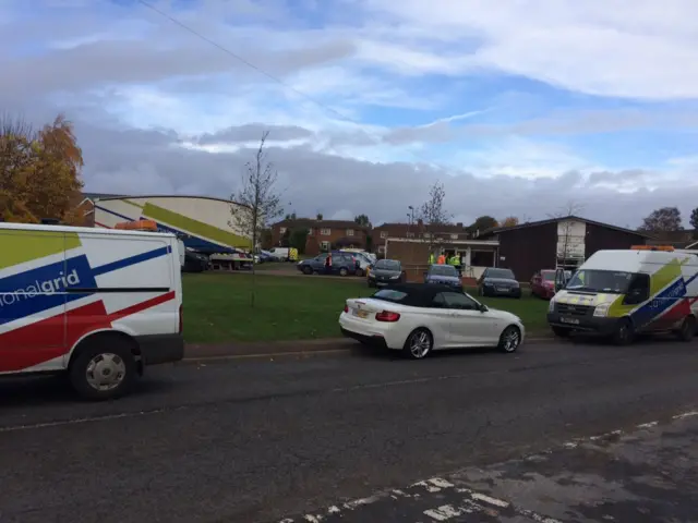 Scene outside Maulden Village Hall