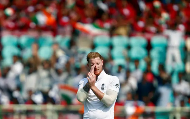 Stokes reacts to the dropped catch