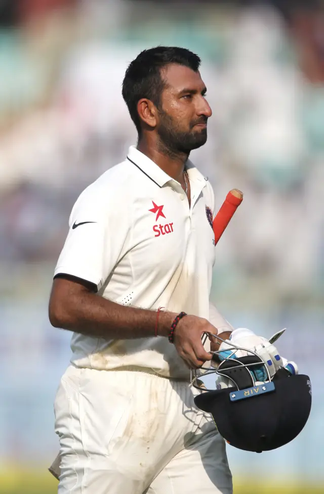 Pujara leaves the ground