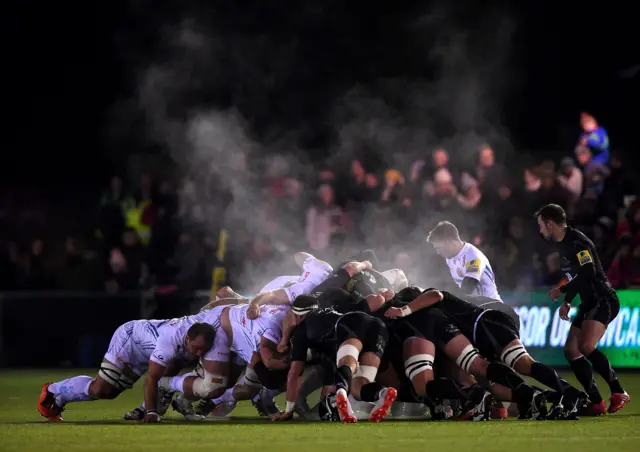 Newcastle v Exeter scrum