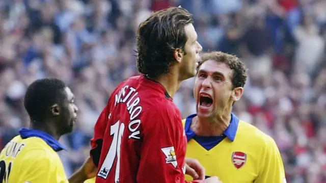 Ruud van Nistelrooy and Martin Keown