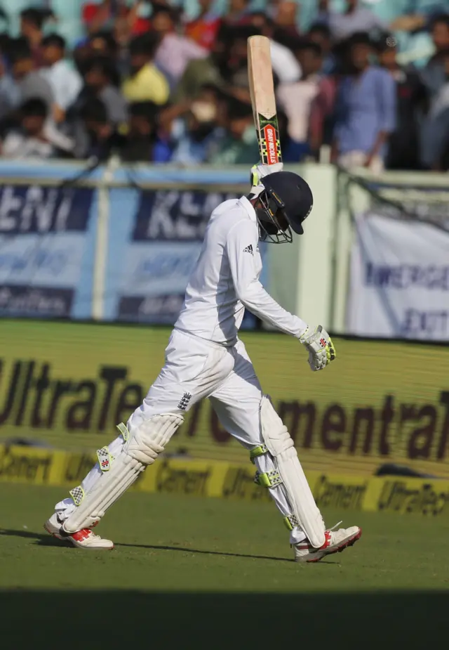 England's Haseeb Hameed looks dismayed as he is dismissed