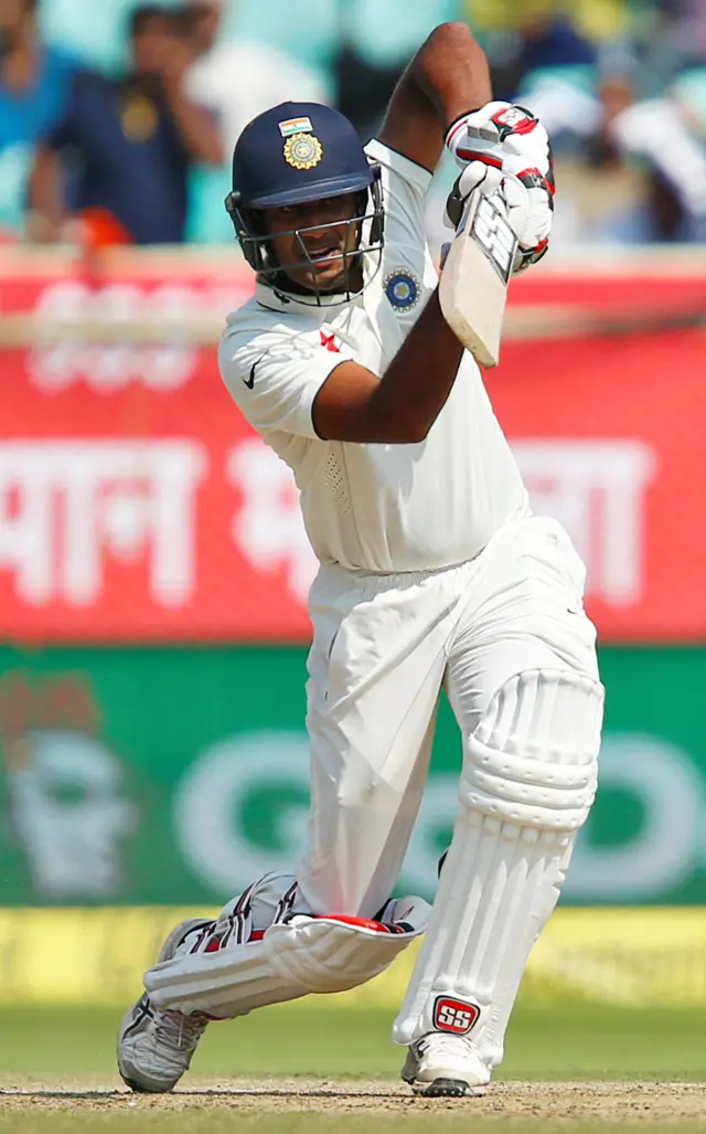 Yadav plays a shot