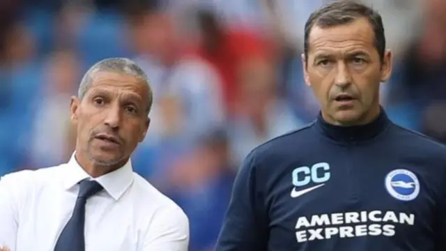 Colin Calderwood (right) has been assistant manager to Brighton boss Chris Hughton at four clubs