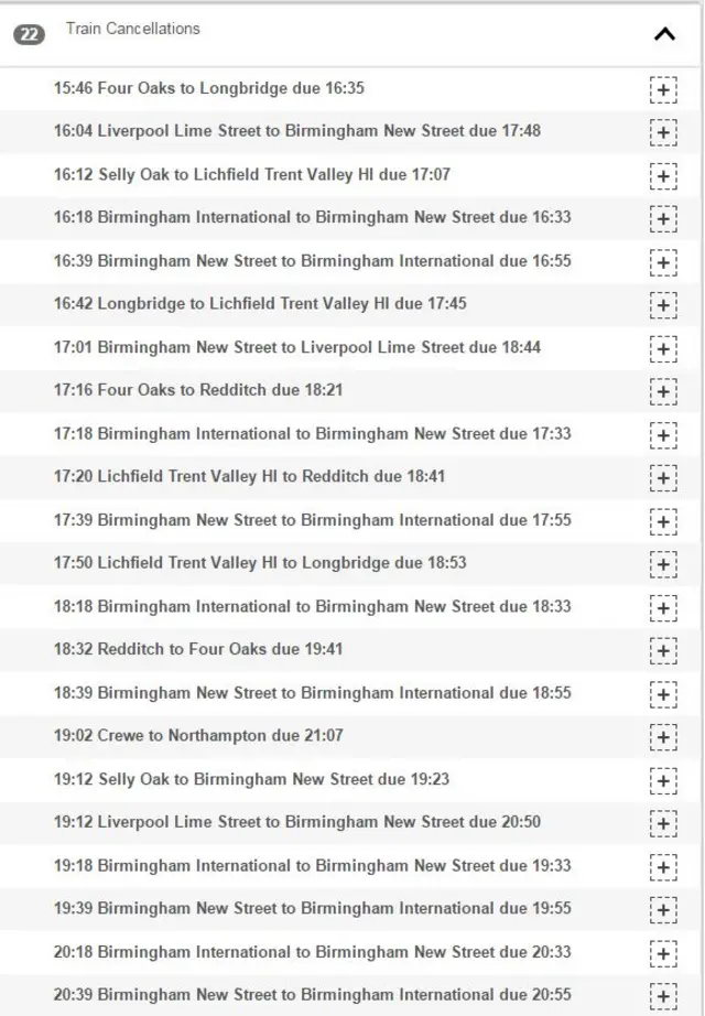 Train cancellations