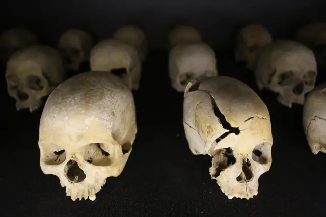 skulls in kigali museum