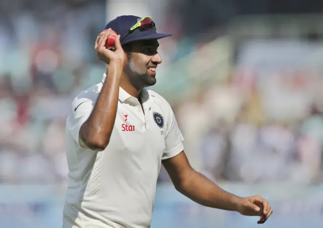 Ashwin celebrates his 5-wicket haul