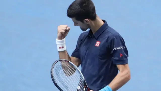 Novak Djokovic celebrates