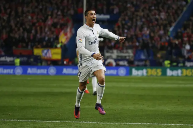 Cristiano Ronaldo celebrates