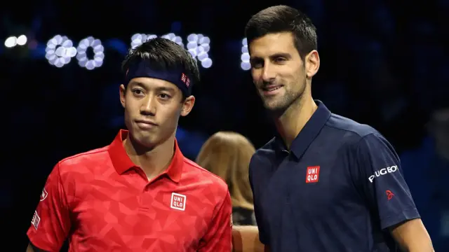 Kei Nishikori and Novak Djokovic