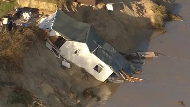 House in Hemsby which was hit by coastal storms